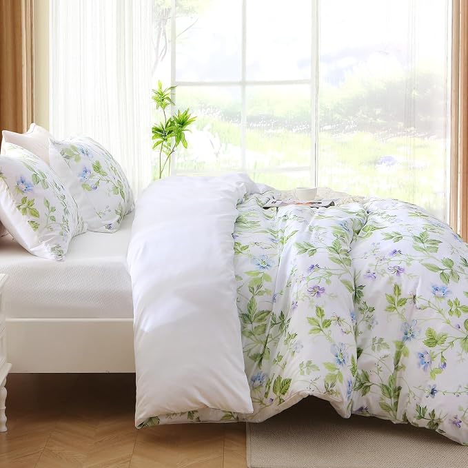MUXHOMO Duvet Cover Queen Size, Reversible Floral Vintage Duvet Cover Set - Image 3