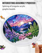 83 Pieces Acrylic Puzzle Suncatcher, Stained Glass Style Art DIY Puzzle - Image 2