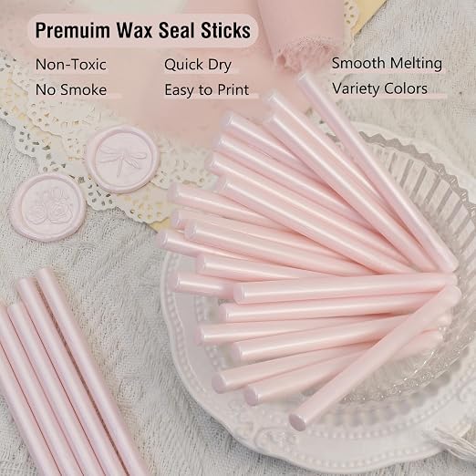 60pcs Wax Seal Sticks with Glue Gun Kit, Light Pink Sealing Wax Sticks - Image 2