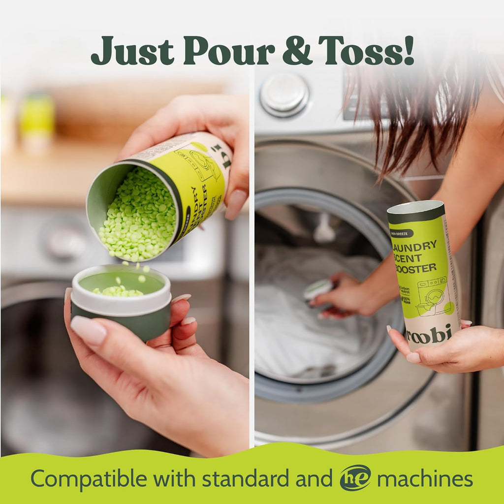 Roobi Sustainable Laundry Scent Booster Beads. Linen Breeze Fragrance Laundry Beads. 500 gr Bulk Booster Pack. Carbon Neutral, 100% Vegan.