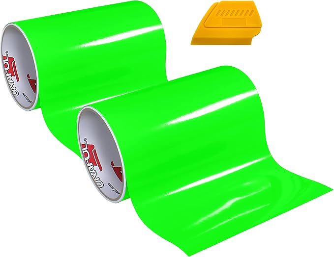 ORACAL 6510 Fluorescent Green Cast Vinyl Wrap 12" x 30" Roll Including Hard by Orafol