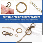 Glarks 125pcs Bronze Keychain Making Kit, Keychain Craft Supplies Including Key - Image 4