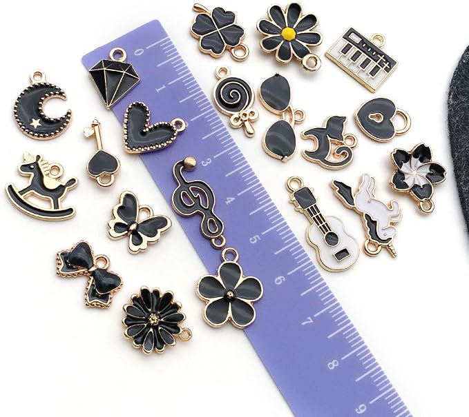 WOCRAFT 40pcs 20 pairs Assorted Enamel Bracelet Charms - Image 5