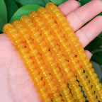 Songxi 5x8mm Natural Yellow Stone Rondelle Beads, Gemstone - Image 2