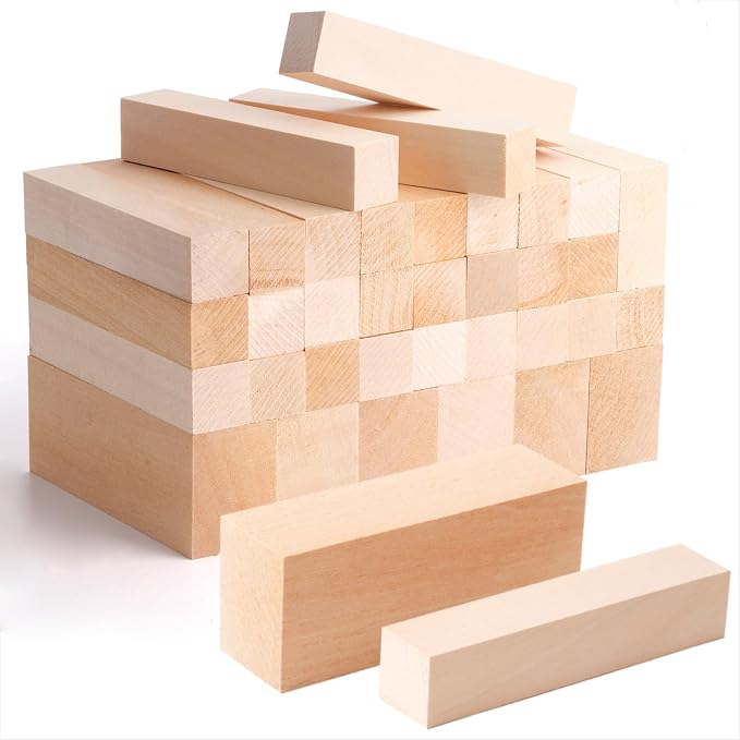 Tosnail 36 Pieces Basswood Carving Blocks, 3.9 x 1.6 x 1.2 Inch and 3.9 x 0.8 x by Tosnail