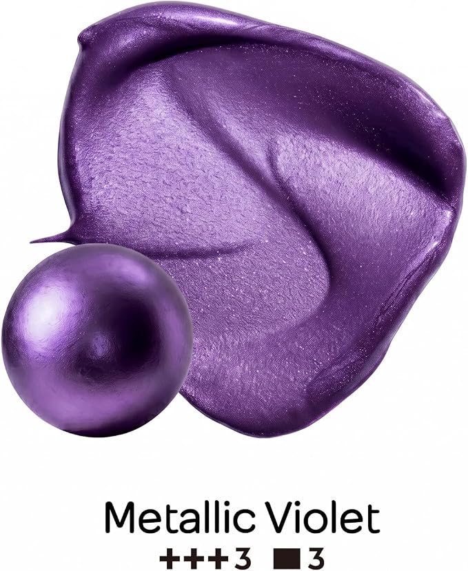 Nicpro Metallic Violet Acrylic Paint, 8.45oz/250ml Purple Craft Paint, | Large - Image 2