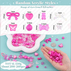200-260PCS TINKRSTUFF Assorted Rose Pink Acrylic Beads - Image 2