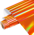 WRAPXPERT Holographic Vinyl Roll Orange, Holographic Permanent Vinyl Orange by WRAPXPERT