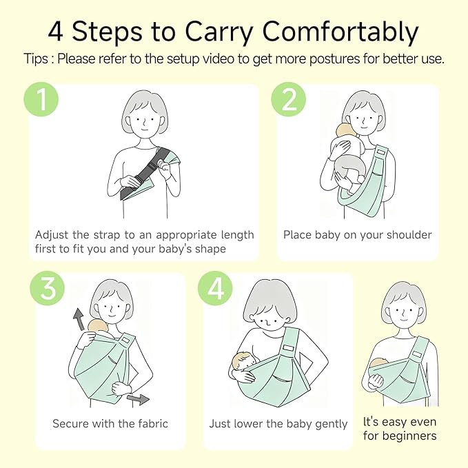 Baby Sling Carrier for Newborn to Toddler(8-45 Lbs), Cozy Wearing Baby Wrap Carrier with Adjustable Shoulder Strap Safety Buckle, Portable Lightweight Child Carrier Sling One Size Fit All Parents-Grey