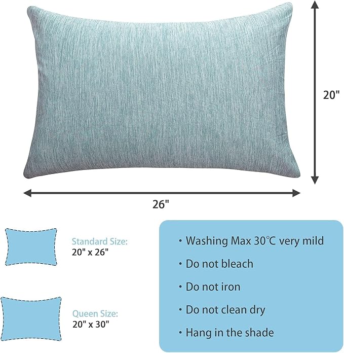 CHOSHOME Cooling Pillow Cases Zipper Pillow Covers Q-Max > 0.45 Zippered - Image 7