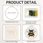 Nuberlic Punch Needle Kit for Beginners Cute Bee Pattern DIY Hoop Embroidery - Image 4