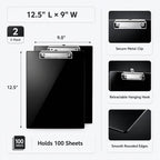 2 Pack Acrylic Clipboard, Glossy Black, 12.5 x 9 in Letter Size | 2mm hard - Image 3