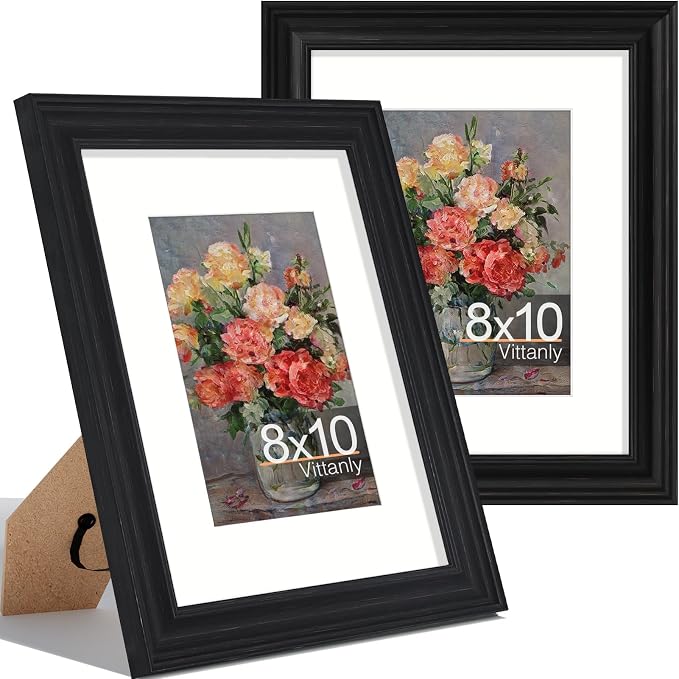 Vittanly 8x10 Picture Frames Set of 2, Ornate Vintage Photo Frame by Vittanly