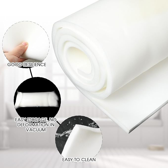Amylove 1 Pack Polyurethane Foam 1" x 24" x 96" High Density Cushion Upholstery - Image 3