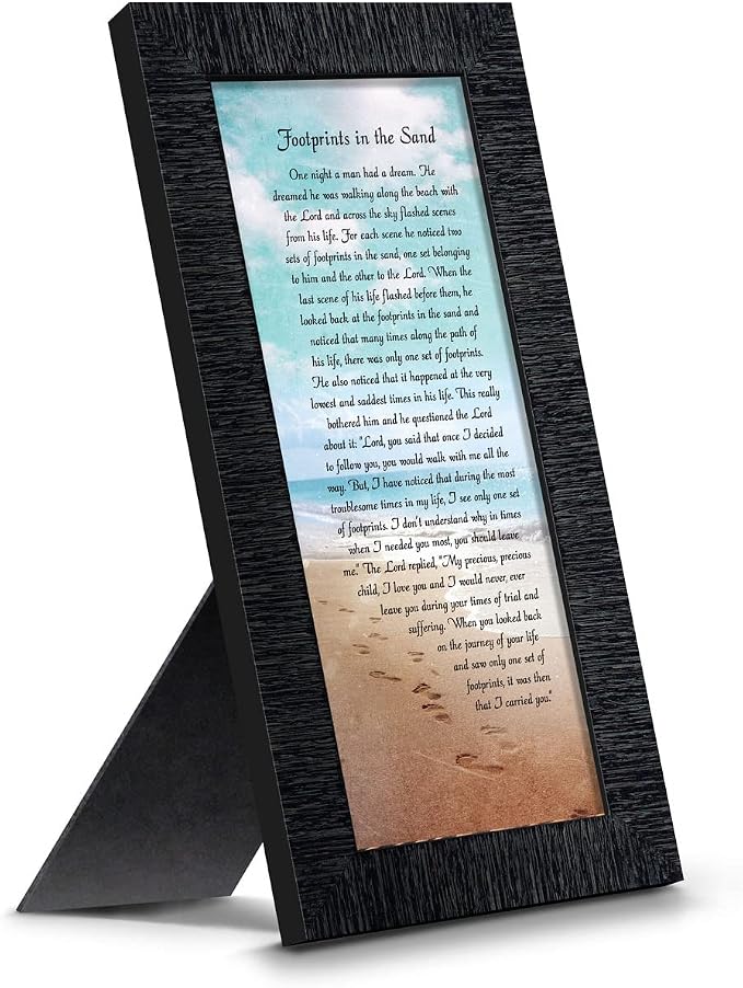 Footprints in the Sand Inspirational Wall Art, Beach Decor, Christian Gifts by CROSSROADSHOMEDECOR