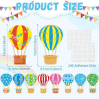 80Pcs Colorful Hot Air Balloons Cutouts Back to School Bulletin Board Hot Air - Image 2