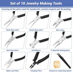 shynek 10 Pieces Jewelry Pliers Tools Set, Jewelry Making Tools Include 8 - Image 2