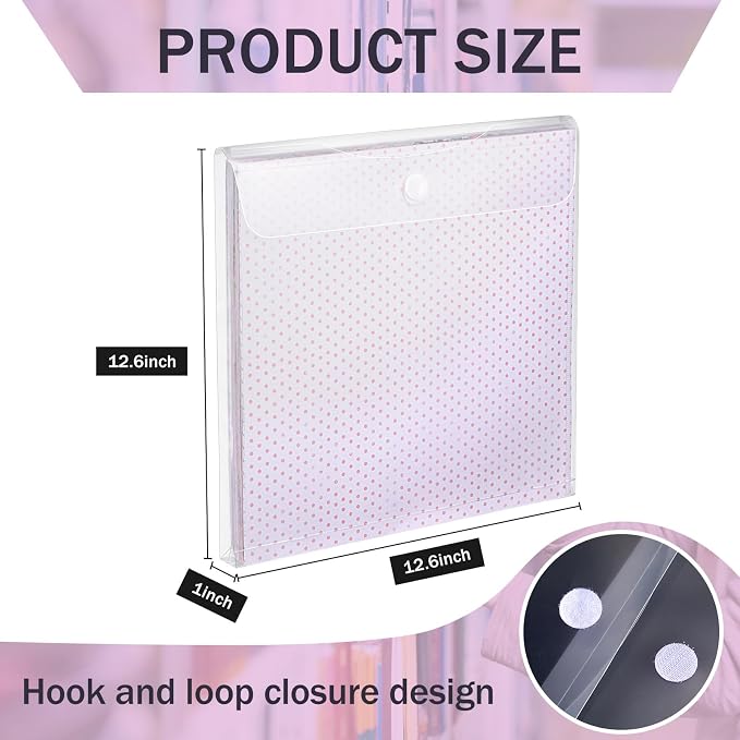 Henoyso 24 Pcs 12 x 12 Scrapbook Paper Storage Organizer Top Loading Plastic - Image 2