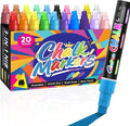 Window Chalk Markers for Cars Glass Washable, 20 Colors Jumbo Liquid Chalk by Celepen