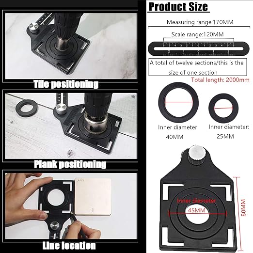 Multi Angle Measuring Ruler, 12-Sided Angle Measurement, Tile Holes Measure - Image 4