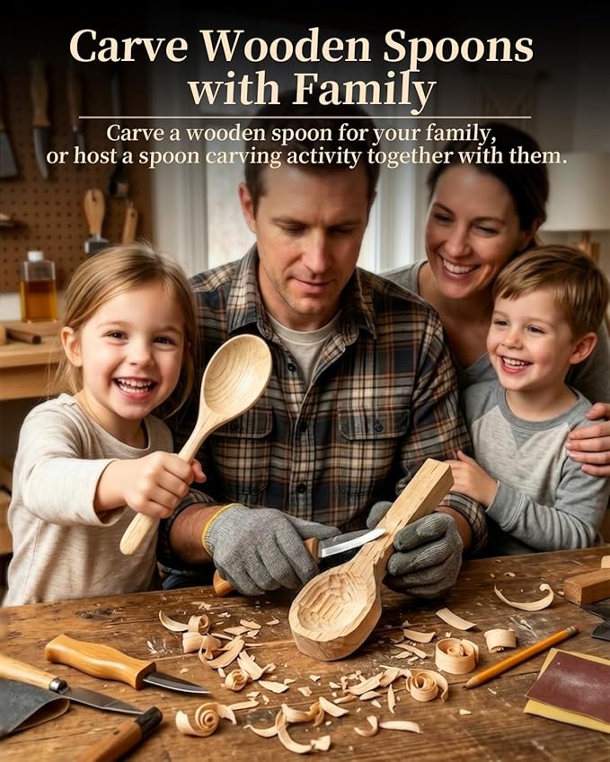 Basswood Spoon Carving Blanks 4-Pack: Unfinished Soft Wood Spoon Kit - Image 5