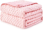 Pink Weighted Blanket Kids 10lbs, Twin Size Breathable Cooling Minky Heavy - Image 9