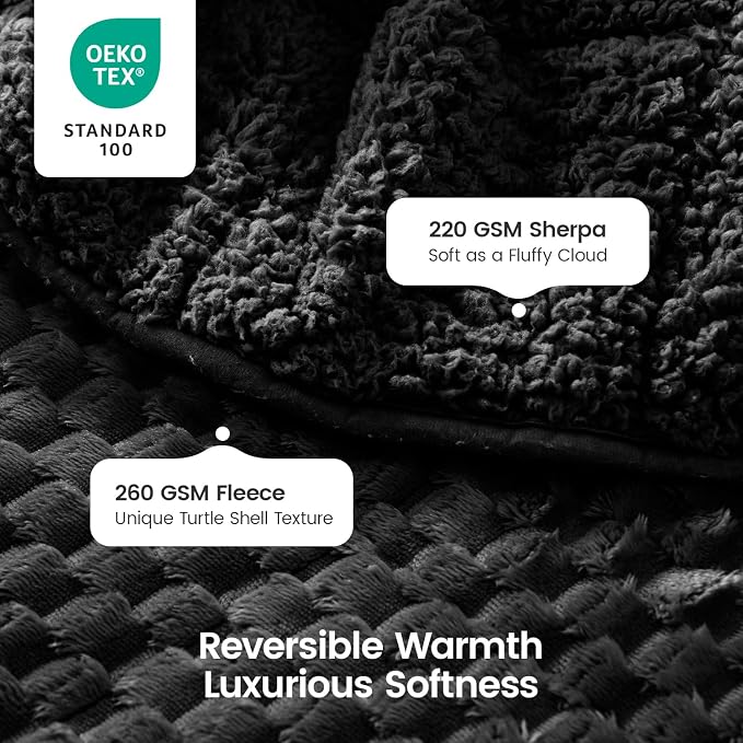 Super Soft Luxury Fleece Sherpa Weighted Blanket 15lbs - Image 3