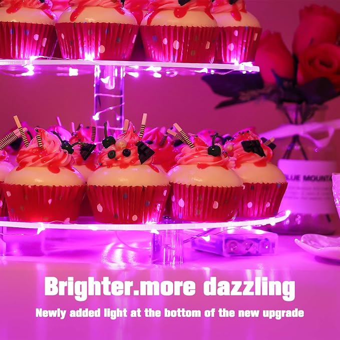 YestBuy 4 Tier Round Cupcake Stand – Premium Cupcake Holder – Acrylic Cupcake - Image 8