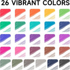 Lineon Erasable Gel Pens, 26 Colors Retractable Erasable Pens Clicker - Image 2