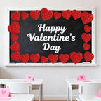 JarThenaAMCS 45Pcs Valentine' s Day Heart Cutouts Red Pink Glitter Heart Shaped - Image 5