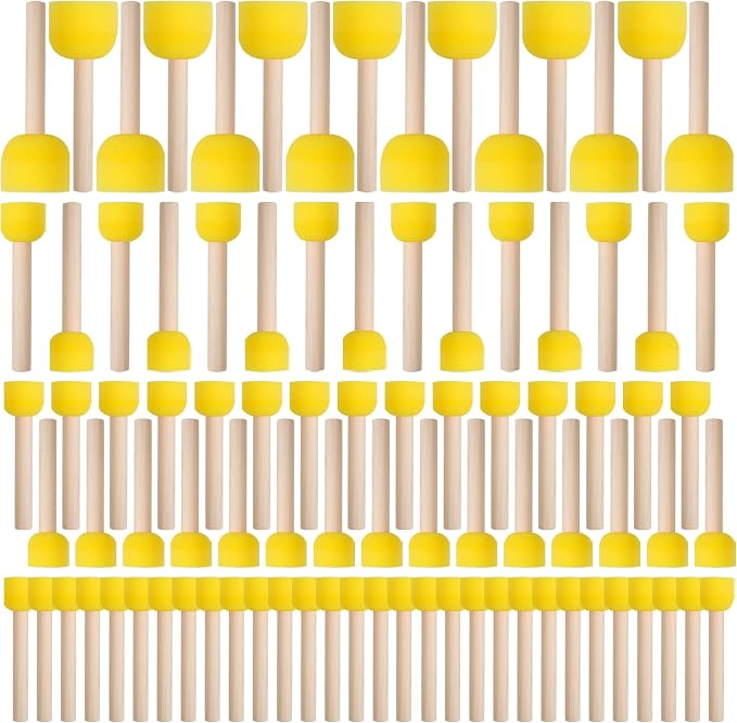 vivinin 90 Pcs Round Sponges Brush Set, Round Sponge Brushes by vivinin