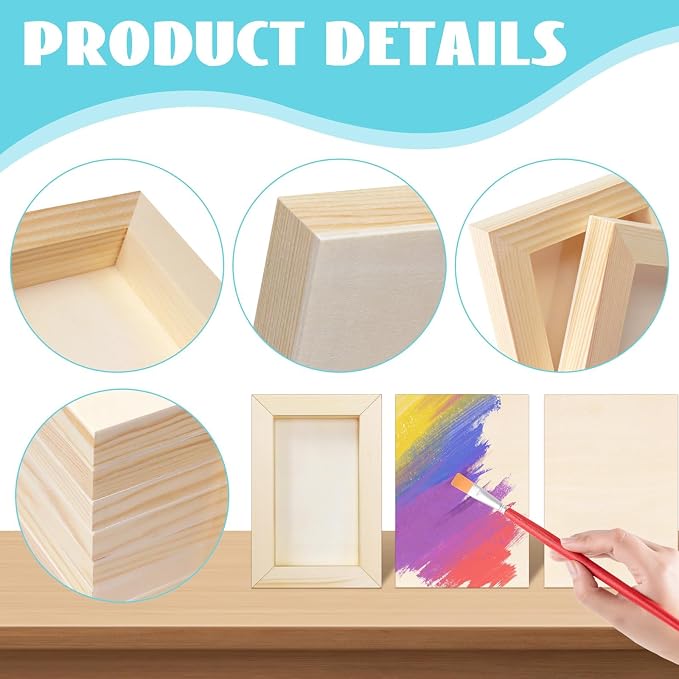 FSWCCK 10 Pack 4 x 6 inch Wood Panel Boards, Unfinished Wood Canvas Panels - Image 3