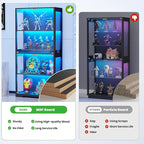 BROTTAR Display Cabinet with Glass Doors, 4-Tier Curio Cabinet with 3 Color - Image 6