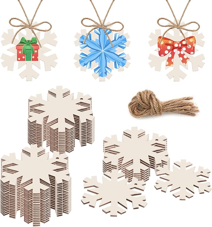 50PCS Unfinished Wood kit with Holes, Wood Slice by Waeceip