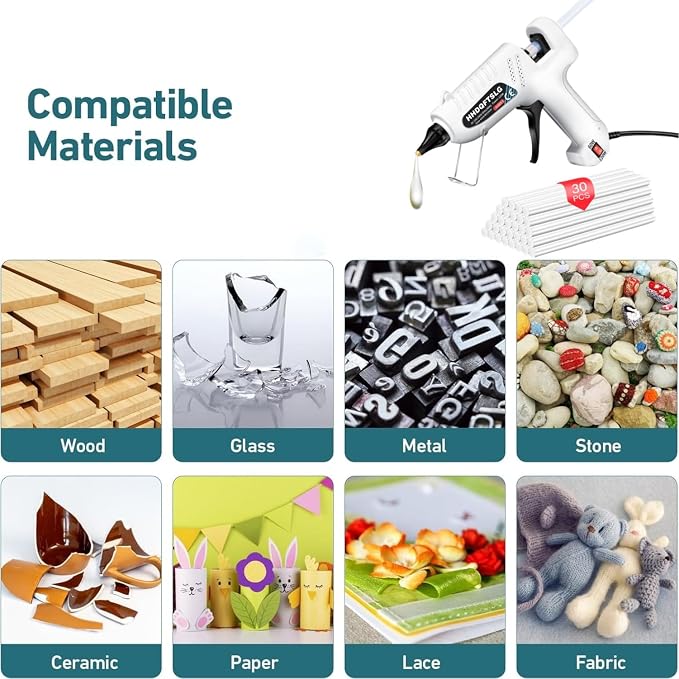 60/120W Full Size Hot Glue Gun Kit, Dual Power Glue Gun - Image 9