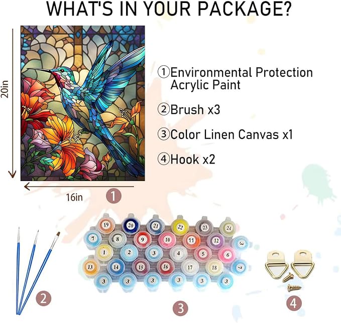 xackcme Hummingbird Paint by Numbers - Image 2