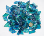 200g Transparent Mosaic Glass Tiles, Large Stained Glass Pieces by Unknown