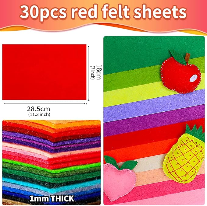 IOOLEEM Red Felt Sheets - Image 2