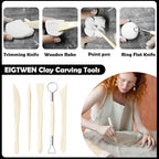 EIGTWEN 100ml Air Dry Clay Glaze and 29pcs Clay Tools Kit, Gloss Varnish | - Image 4
