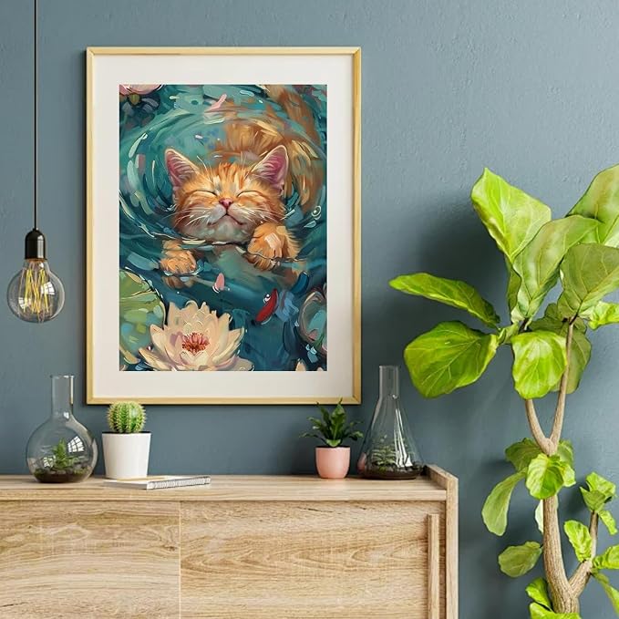VeGuude Diamond Art Kits for Adults, Full Drill Van Cute Cat Diamond Painting - Image 7