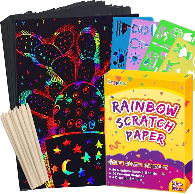 FUNNYB&G Rainbow Scratch Paper Art by FUNNYBG