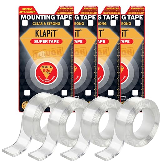 KLAPiT Super Tape Clear Double Sided Heavy Duty Adhesive 40in Enhanced Nano by KLAPiT