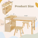 Bateso Kids Art Table and 2 Chairs Set - Image 2