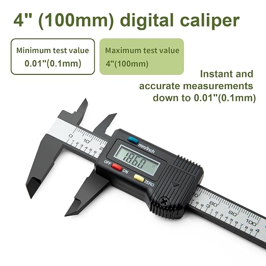Small Digital Caliper 0-4" Mini Measuring Tool, Micrometer Caliper - Image 5
