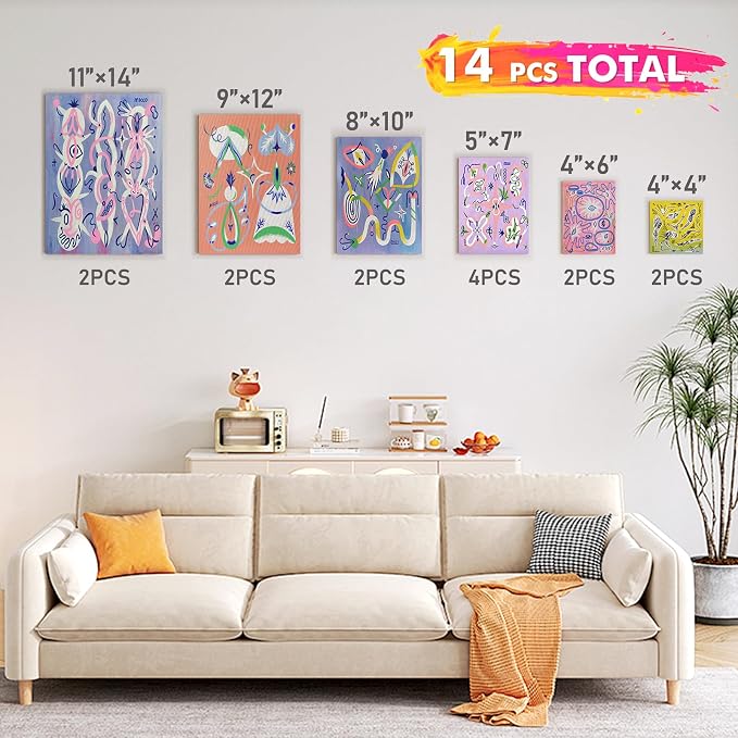 Gotideal Canvas for Painting, Blank Paint Canvases for Acrylic, Art Supplies - Image 3