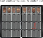 192-Pocket Penny Album, Compact Pressed Penny Collector Book, Durable Black - Image 4