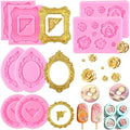 Picture Frame Silicone Mold Vintage Mirror Photo Frame Fondant Molds Rose by AMBESTEE