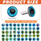 PH PandaHall 100pcs 50 Styles Eyeball Push Pins Thumb Tacks Mini Decorative - Image 2