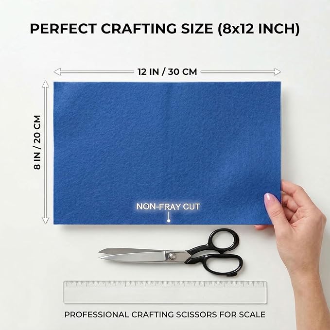 Royal Blue Felt Fabric Sheets Stiff 20 Pcs 8" X 12", 1mm Thick Assorted Color - Image 2