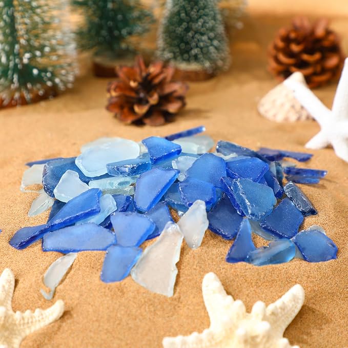 Jetec 11 oz Sea Glass for Crafts Pieces Decor Flat Frosted Sea Glass Vase - Image 5